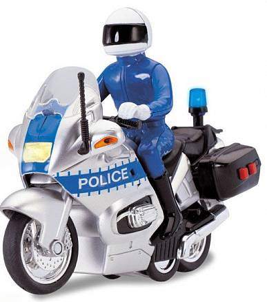 Полицейский мотоцикл, фрикционный, свет, звук, 15 см. 